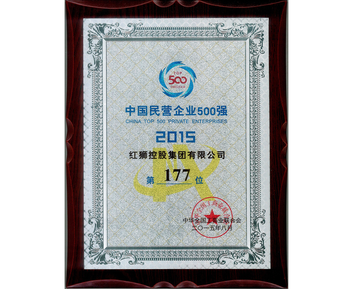 2015中國民營企業500強第177位